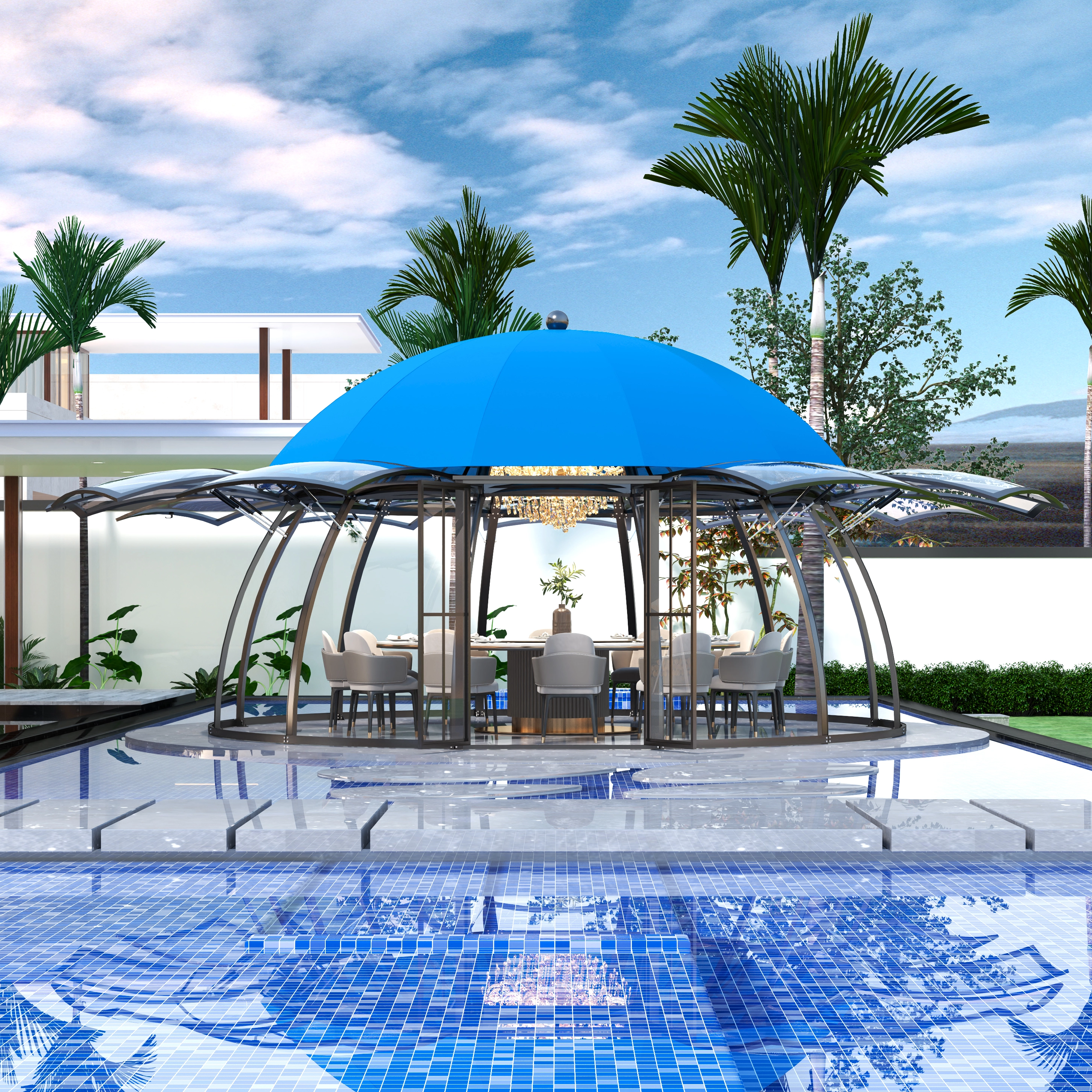 Otel Güneş Odası Cam Ev Alüminyum Bahçe
