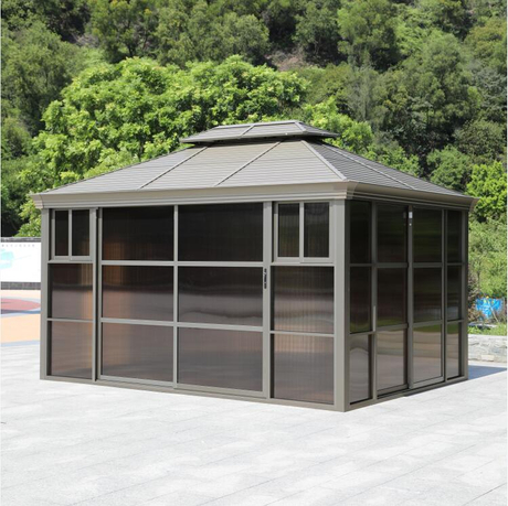 Sürgülü Kapılı 3 * 4m Alüminyum Ev Gazebo