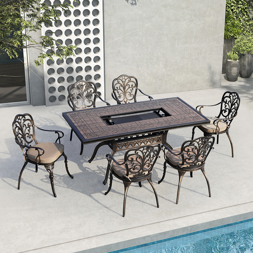 6+1 Döküm Alüminyum Barbekü Bahçe Takımı